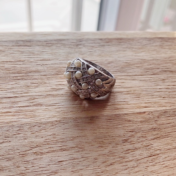 Stone & pearls ring - Picture 2 of 3